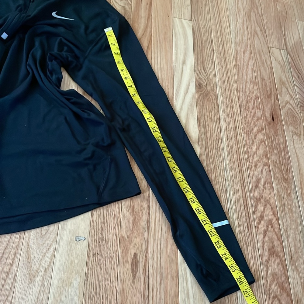 Nike 1/4 Zip Pullover Mens Large Black White Swoosh Logo Sweatshirt Running Gym - Picture 7 of 10